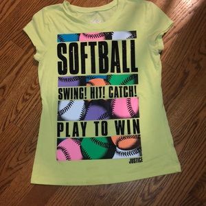 Justice softball shirt